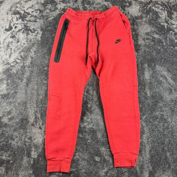 Nike Other - Nike NSW Tech Fleece Joggers Red Black Men's M Sweatpants Tapered Leg
